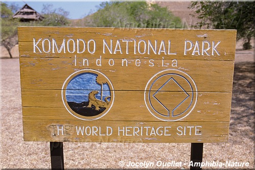 panneau du parc national de Komodo